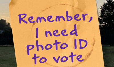 Electoral Commission artwork 'Remember I need photo ID to vote'