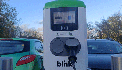 Close up of electric charging machine in a Mole Valley car park